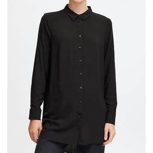 NEW ICHI long sleeve button down shirt in black
